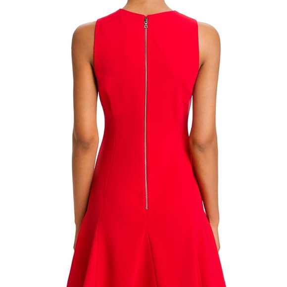 Alice + Olivia Red Fit and Flare Halter Midi Dress - Picture 7 of 8